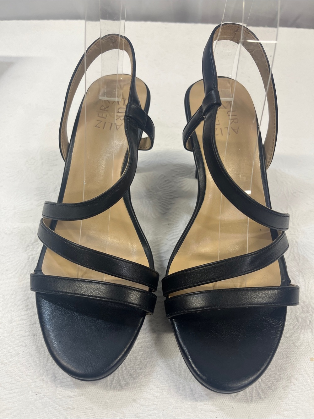 Black Strappy Slingback Sandals - Women